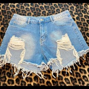 Excellent Used Condition Distressed Jean Shorts